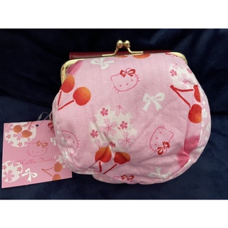 Sanrio Hello Kitty和風系列櫻桃🍒金屬雙扣布化妝包