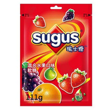 sugus 瑞士糖 混和水果口味軟糖 111g