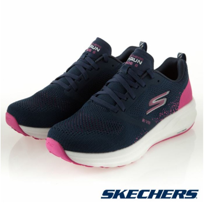 SKECHERS系列-GORUN RIDE 8 女款藍粉運動慢跑鞋-NO.15224NVPK