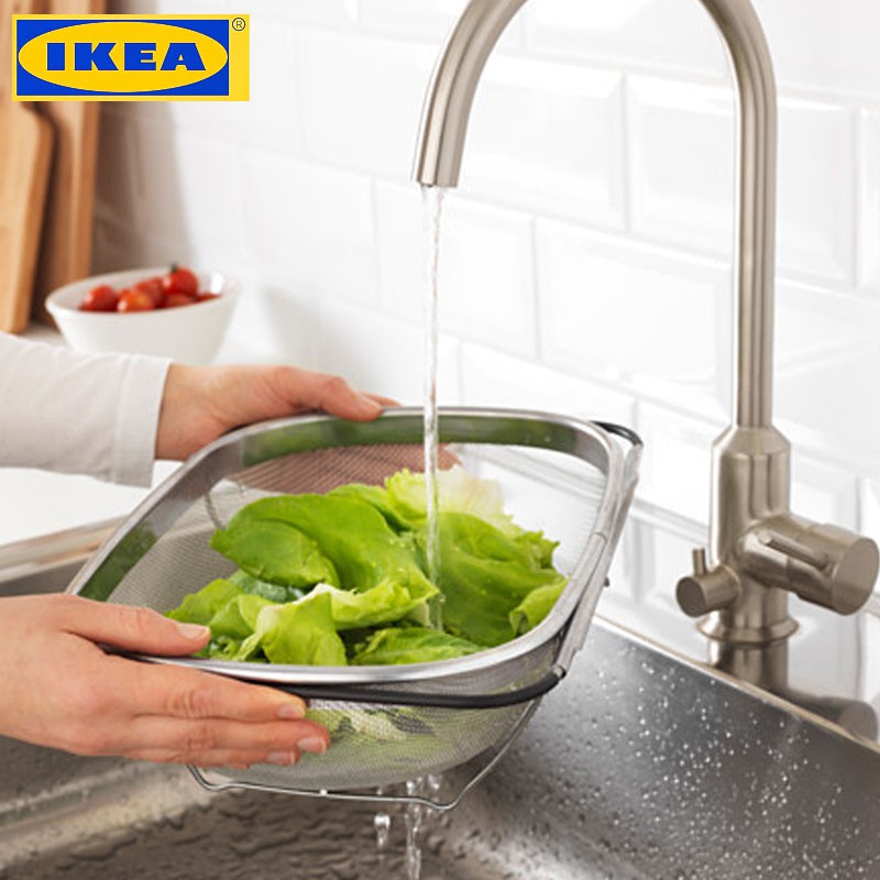 宜家ikea廚房水槽不銹鋼碗碟架瀝水架置物架蔬菜伸縮濾水網籃濾碗 蝦皮購物