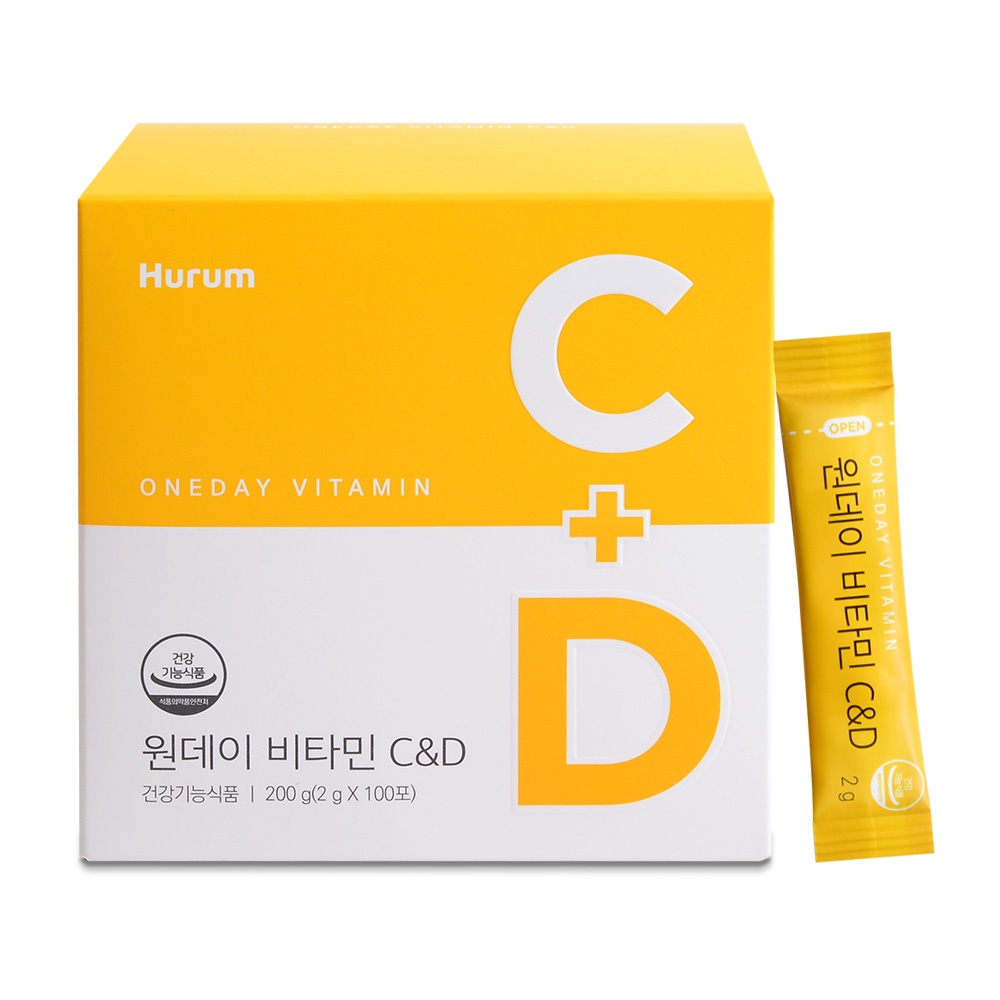 Hurum OneDay Vitamin C+D 維生素C 維生素D (100粒/盒) 【現貨韓國出貨】
