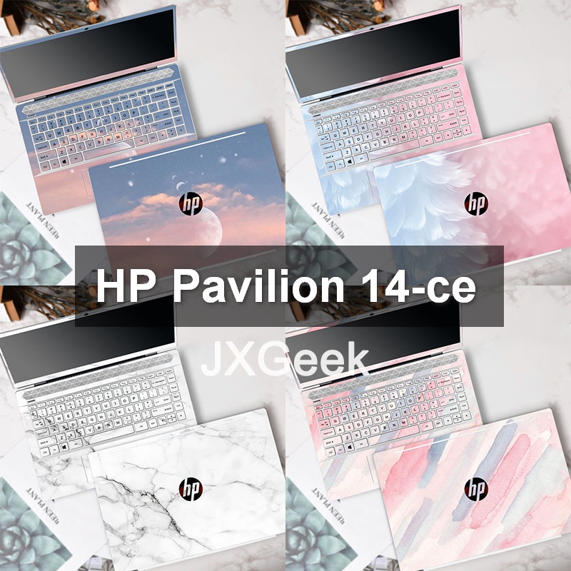 貼紙筆記本電腦 HP Pavilion 14ce 14-ec 14-dv 14 英寸筆記本電腦皮膚可愛卡通 3 面貼紙保