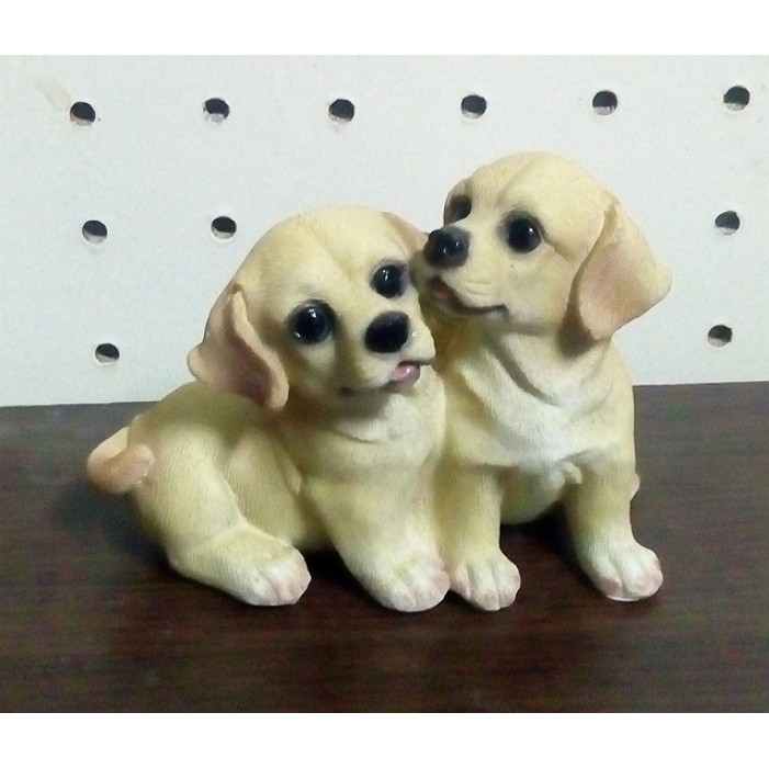 【浪漫349】外銷貨樣 雙狗系列 之 拉不拉多拉布拉多 波麗材質 狗模型雕塑擺飾