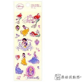 Disney 迪士尼 【 DSST409 人魚公主 透明底貼紙 】日本進口 公主系列 裝飾貼紙 咕卡 菲林因斯特