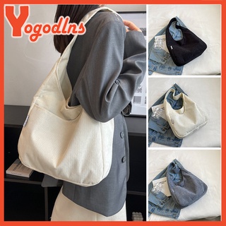 Yogodlns 女士休閒燈芯絨單肩包大容量冬季手提包購物手提包