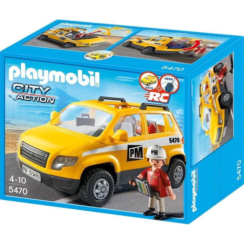 好心情老爸-特價 德國 playmobil 5470 黃色工程主管專車 摩比人 汽車 積木 模型