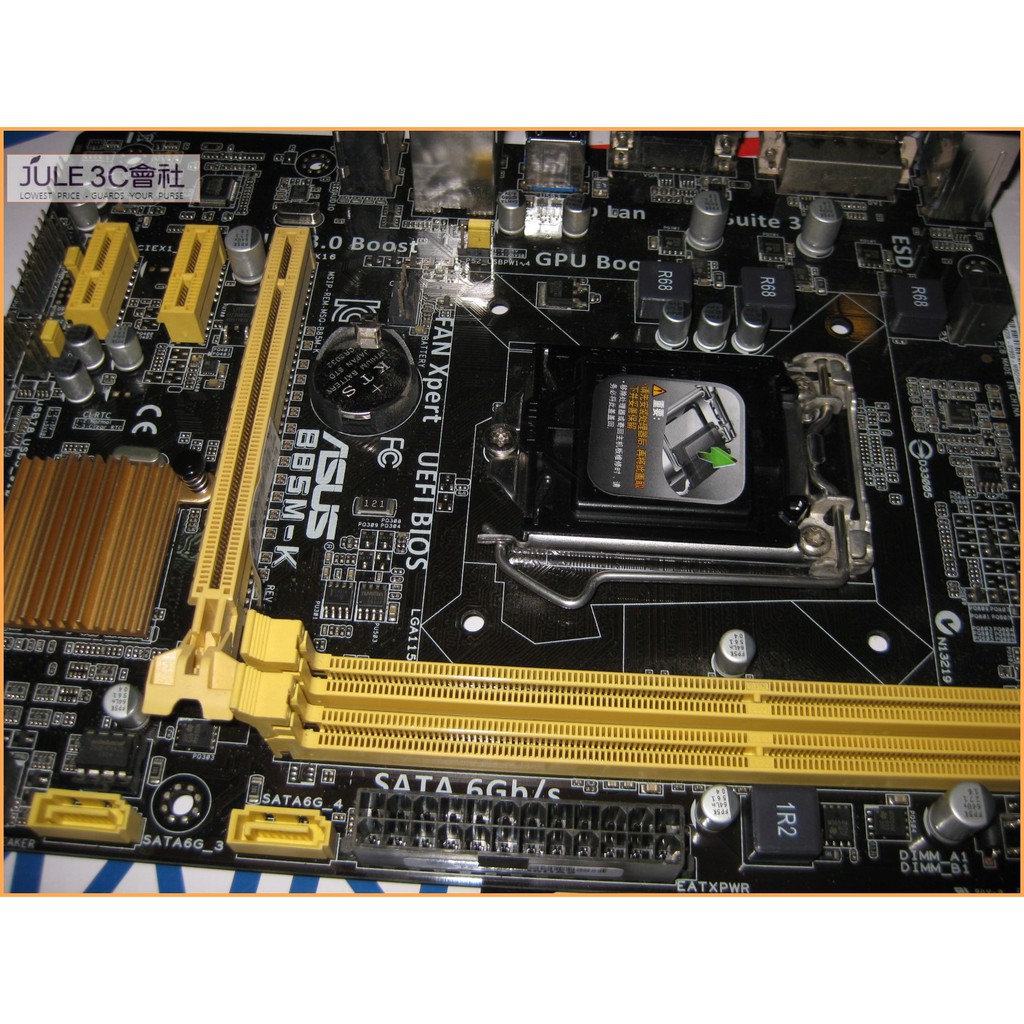 JULE 3C會社-華碩ASUS B85M-K B85/5X 防護/UEFI/EZ模式/良品/MATX/1150 主機板