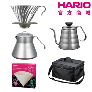 【HARIO】V60戶外用露營入門組 O-VOCB 濾杯 咖啡壺 細口壺 露營包 戶外系列 【HARIO】