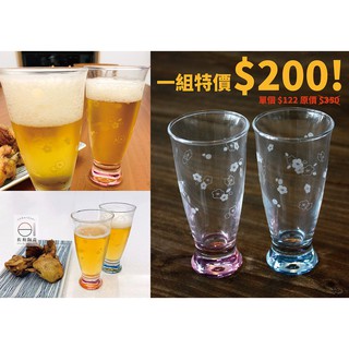 +佐和陶瓷餐具批發+【XL090333-3.4 梅花水杯-日本製】\兩入優惠$200/ 玻璃杯 水杯 梅酒 啤酒 咖啡杯