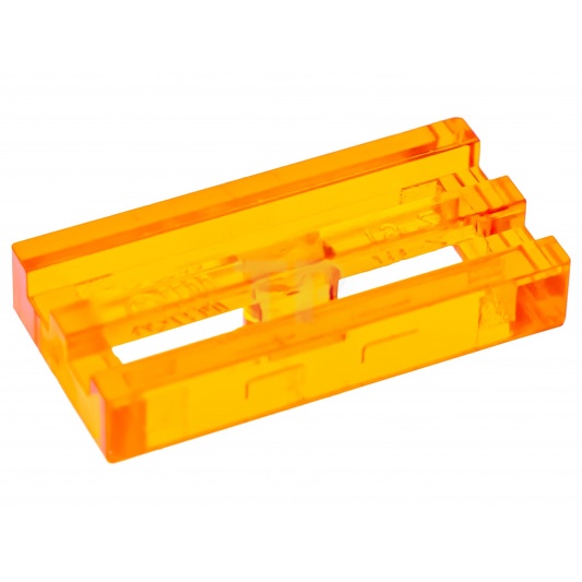 樂高 Lego 透明橘色 1x2 格柵 溝槽 排氣蓋 水溝蓋 平滑磚 2412 30244182 Orange Tile