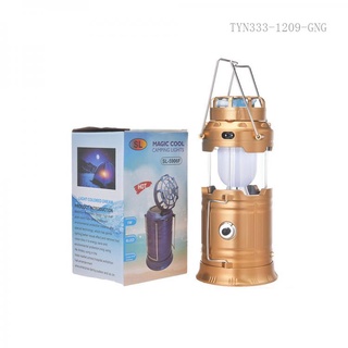 LED太陽能燈+手電筒 露營燈 緊急照明應急燈 USB充電 太陽能探照燈 風扇