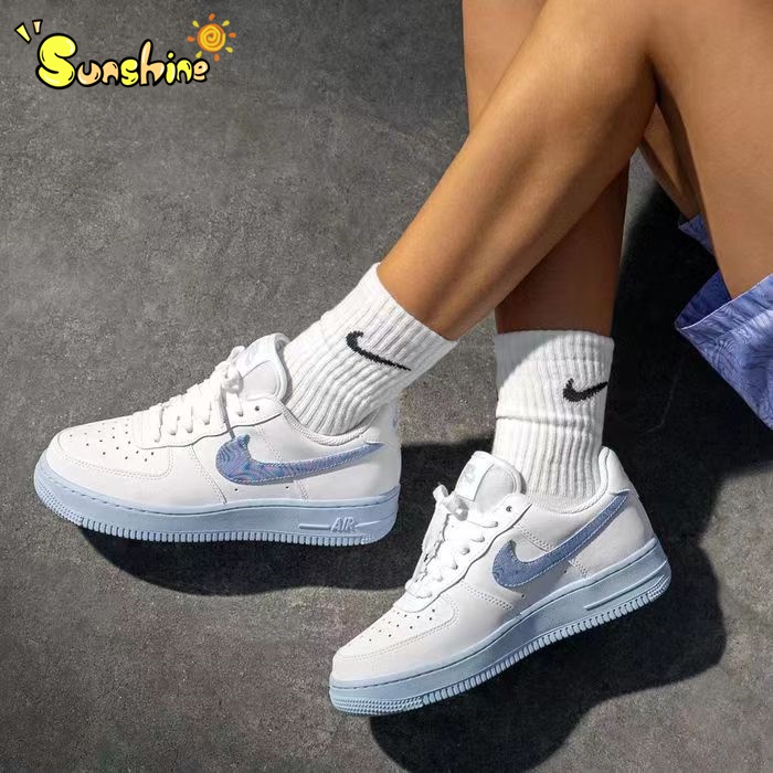 Sunshine☀ Nike Air Force 1 Low 氫藍 粉藍勾 天空藍 男女鞋 休閒鞋 CZ0377-100