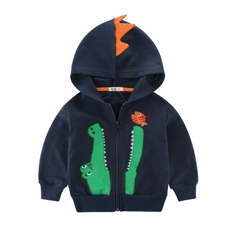 品牌童裝外套2022春款童裝男童外套 兒童秋裝卡通鱷魚寶寶大學T兒童小外套