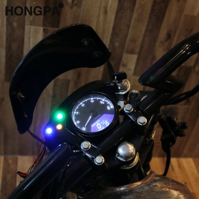 【HONGPA】多功能液晶儀表 機械轉速表 改裝里程表 油表 機車儀表 led信號燈 儀錶燈雲豹 咖啡Cafe ​​野狼