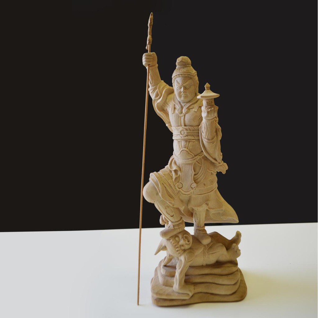 代購幫日本代購代標 高級木彫仏像毘沙門天像楠材 仏像 美術品 蝦皮購物