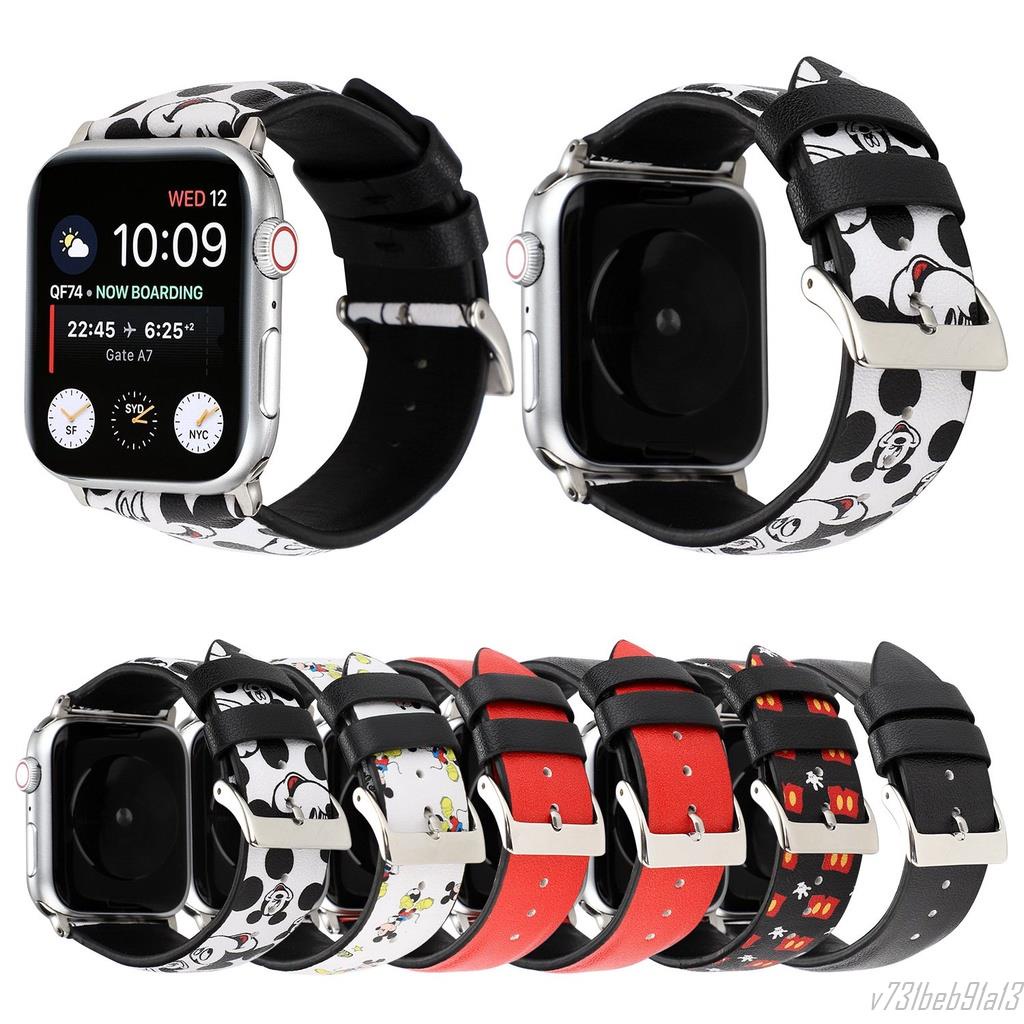 【精選】適用於蘋果手錶錶帶 iwatch卡通圖案apple watch新款米奇錶帶【汽】