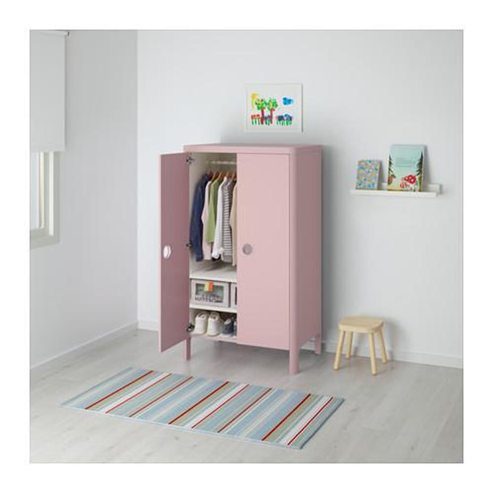 絕版色/北歐風格IKEA宜家BUSUNGE兒童衣櫃衣櫥五斗櫃收納櫃/粉色/140x80x52/二手八成新/特$3200