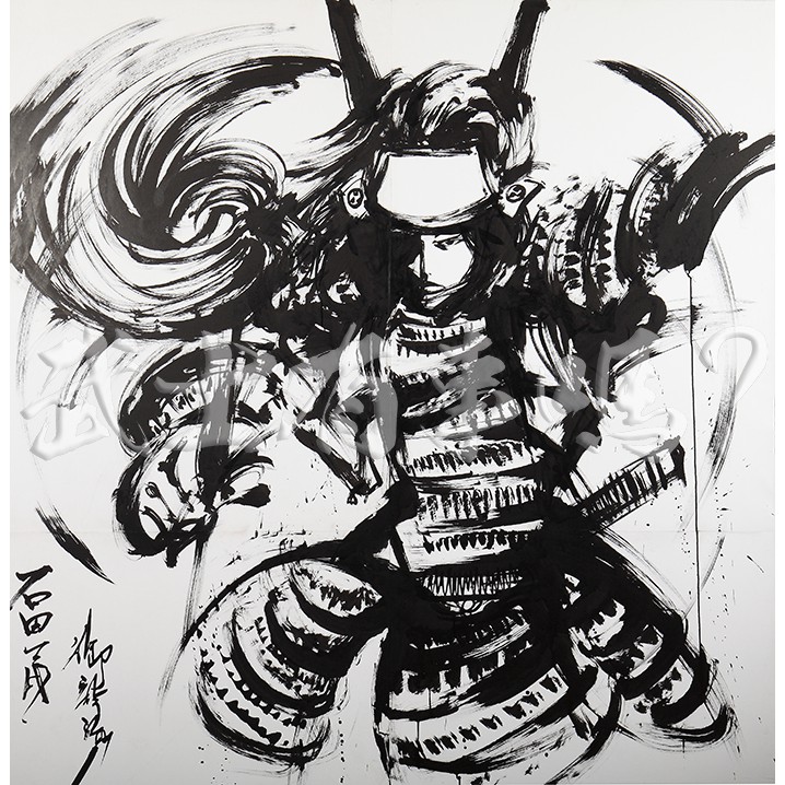 日本墨繪師-御歌頭 正品原畫 日本戰國時代 石田三成 戰國文化推廣用