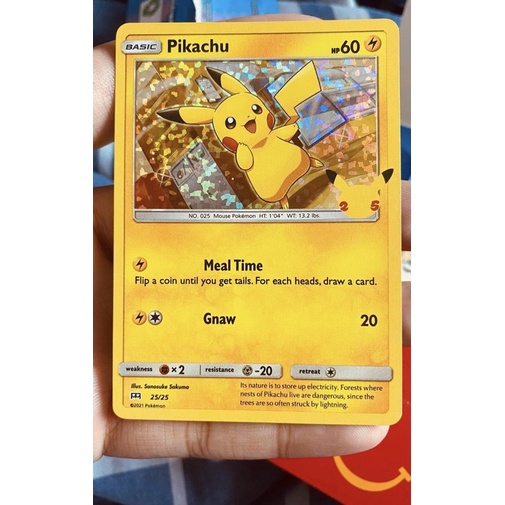 (預購) 美版 國際版 25/25 Pikachu 皮卡丘 閃卡 25週年麥當勞單卡 Mcdonald Pokemon