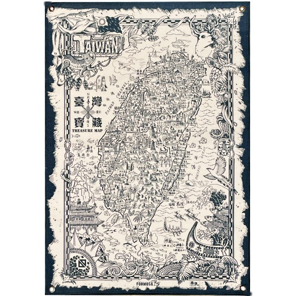 木子創意muzi Art 台灣藏寶圖one Piece 丈青色 地圖 蝦皮購物