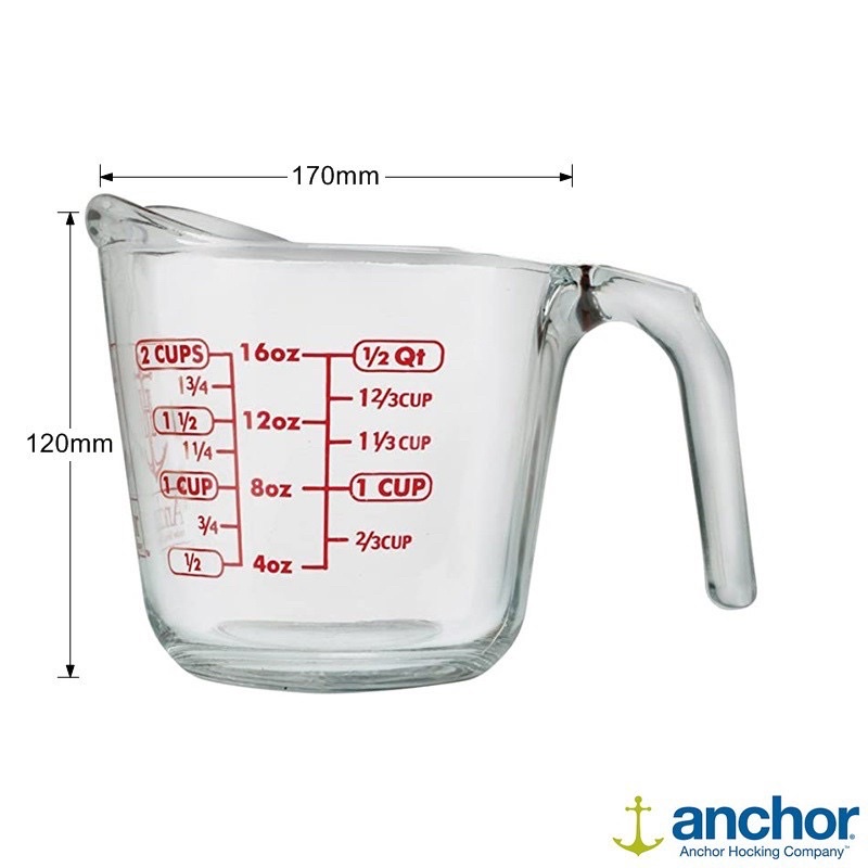 伴桌｜Anchor安佳 玻璃量杯 1000ml耐熱玻璃 烘焙 刻度量杯 微波爐可用)