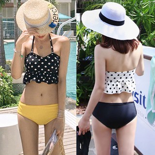 免運【貝娣泳裝】K213女生泳衣 bikini 二件式泳衣 比基尼 沙灘 度假泳衣 泡湯泳裝 三角泳褲 圓點/現貨