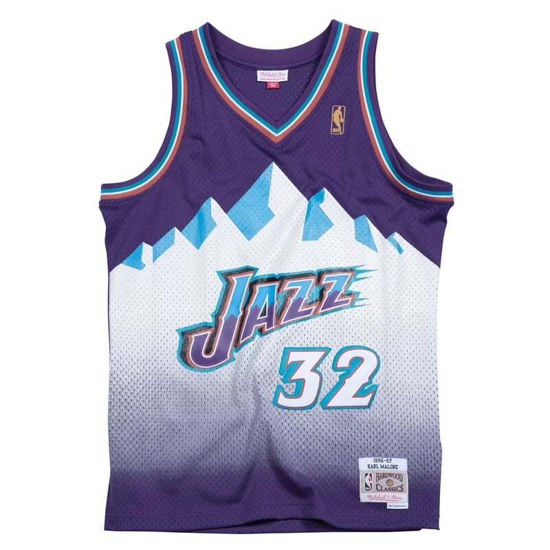 Mitchell &amp; Ness NBA 球迷版球衣 Karl Malone 96-97 ROAD 爵士 紫