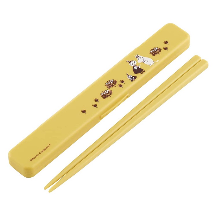 SKATER 日本製 靜音裝置環保筷(附收納盒) 魯魯米 淡雅花朵 AT54397