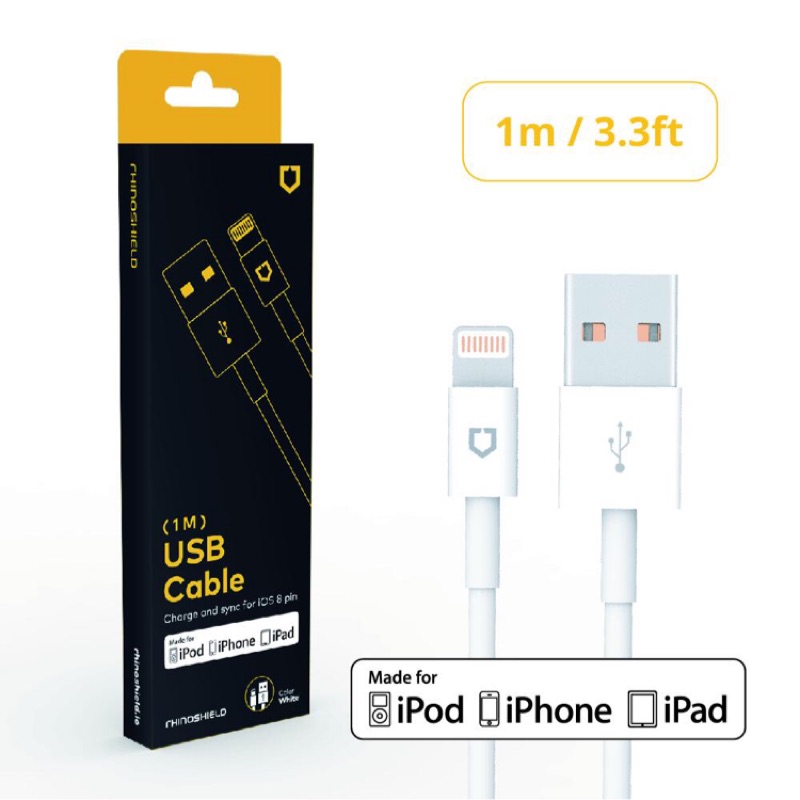 【犀牛盾】Lightning to USB-A 傳輸/充電線 蘋果原廠MFI認證