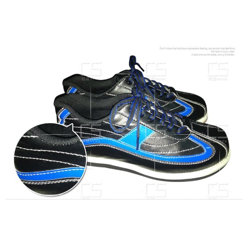 庫存 CS 雙腳前後皆可換底 男生款 頂級專業保齡球鞋(黑藍色)!