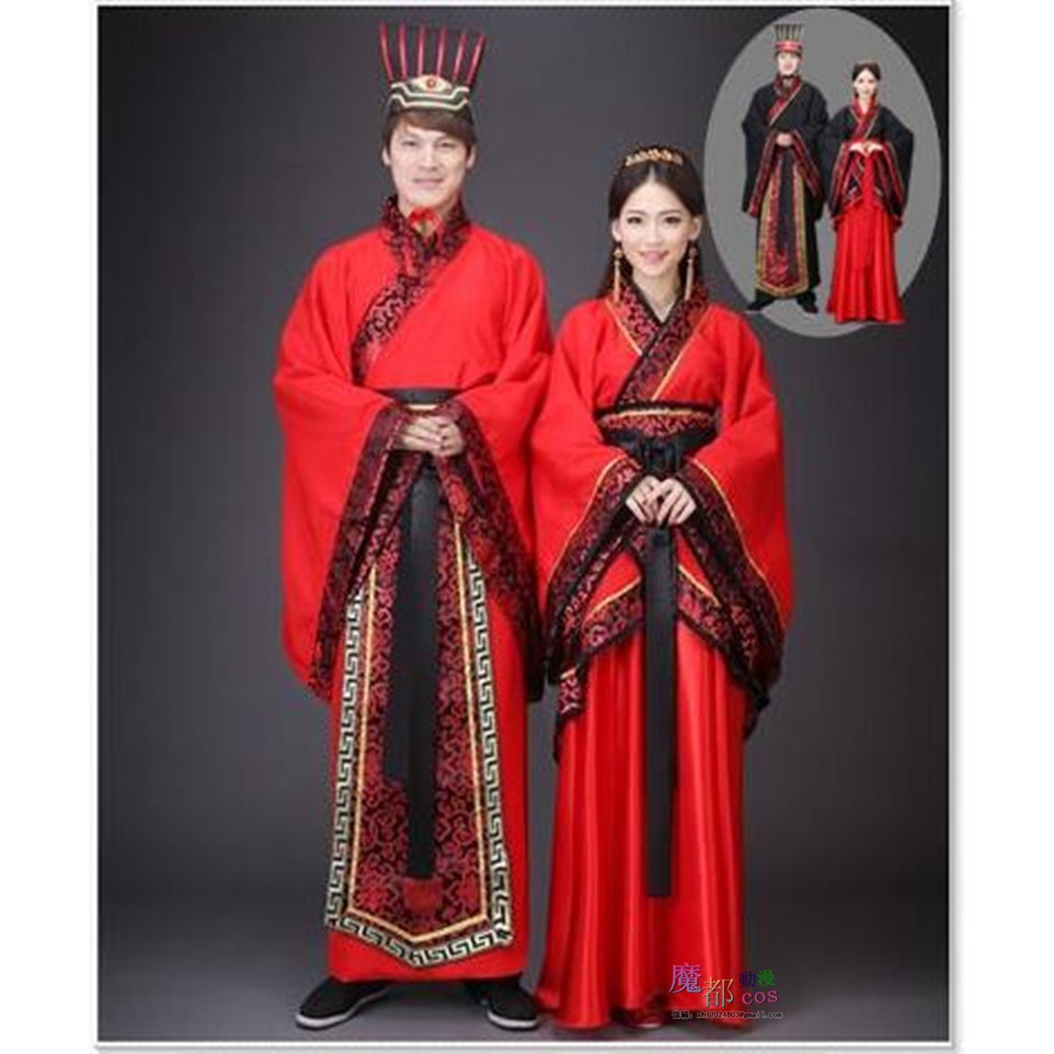古裝中式漢式婚禮服紅色黑色新娘新郎結婚服喜服漢服唐朝漢朝漢服唐朝漢朝婚服男女 蝦皮購物