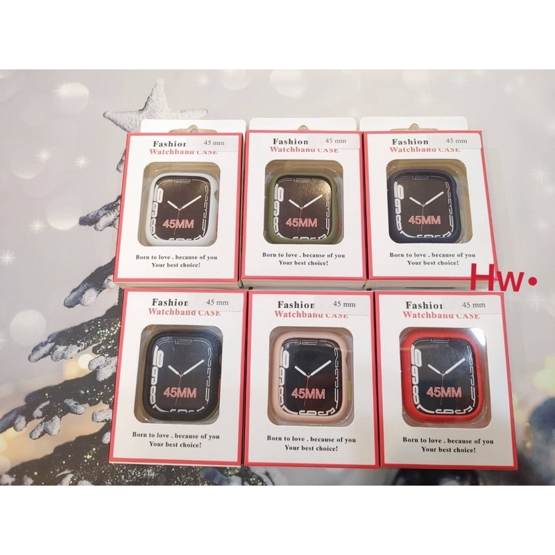 【Hw】「Apple watch」適用蘋果手錶s7代watch6/5 /4/3 / 2 矽膠糖果色軟錶殼按鍵 se保護套
