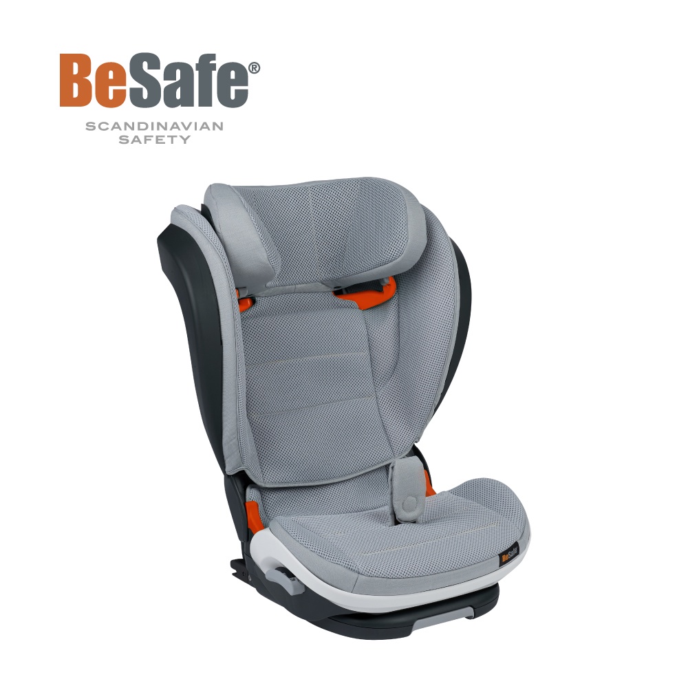 BeSafe iZi Flex FIX 成長型兒童汽車安全座椅-(3D冰稜灰)  透氣 安全