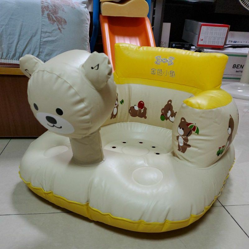 幼兒 熊熊 充氣座椅  二手超新 附收納袋