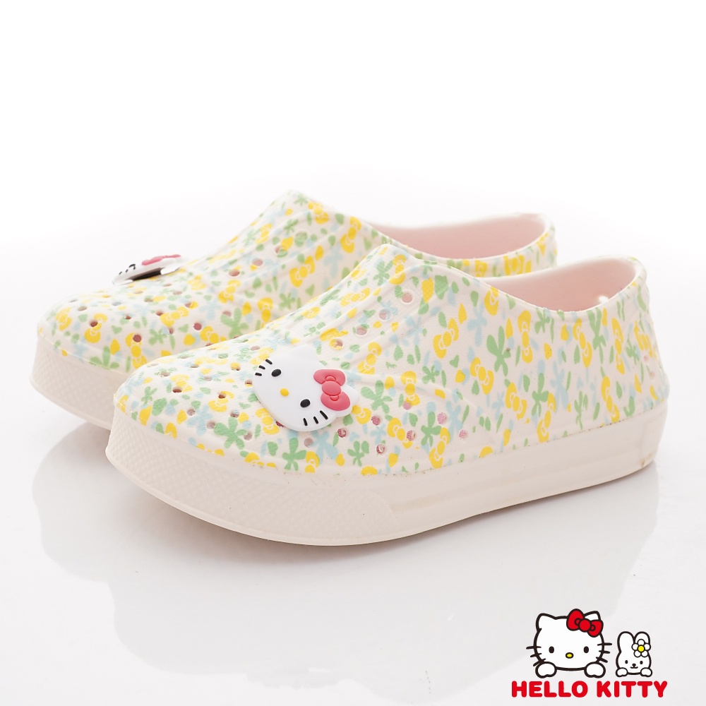 Hello Kitty&gt;台灣製-休閒易穿脫童鞋款821478(中小童段) 白綠-16-22cm新品