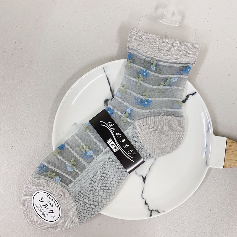[現貨🇯🇵🔜] 日本製 碎花 條紋 小清新 玻璃襪 透膚 日本襪子