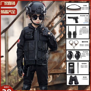兒童特警衣服警察服男童軍裝套裝警官衣服幼兒園角色扮演表演服裝