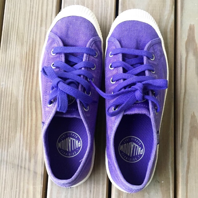 palladium 水洗帆布鞋 ，淺紫色