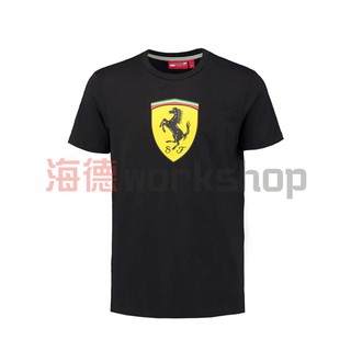 🏁海德 Ferrari 原廠生活精品 Scuderia 黑色 經典 Scudetto 短T T-shirt 法拉利
