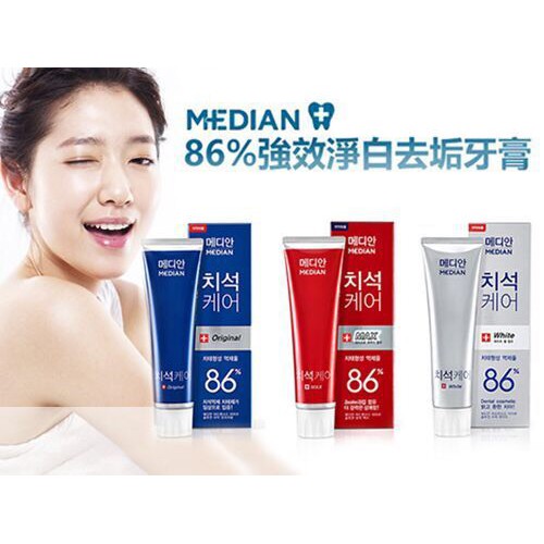[蕃茄園]韓國進口   韓國 Median 86%強效淨白去垢牙膏