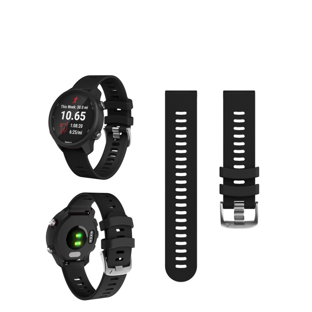 【圓紋錶帶】Garmin Forerunner 645/245/Venu SQ 智慧手錶20mm運動矽膠透氣腕帶