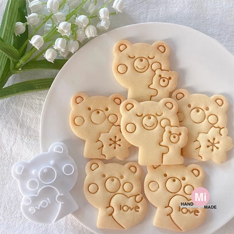 『Mi烘培』Love熊造型餅乾模 糖霜餅乾 3D列印模 卡通 餅乾模 曲奇餅乾 手工餅乾模 烘焙模具 小熊 熊 生日