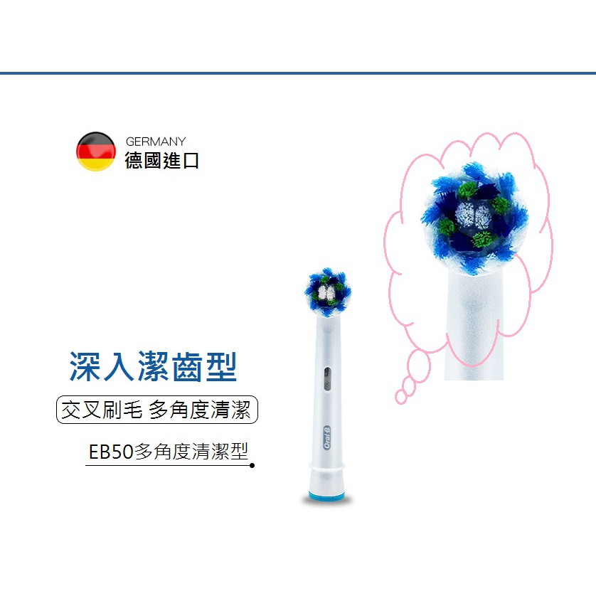 【4入裝】德國百靈 Oral-B 歐樂B 電動牙刷專用替換刷頭 EB50多動向交 EB60  超細毛護齦刷頭  4入/盒