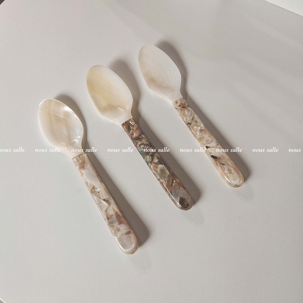 ❮台灣出貨 𝙉𝙤𝙪𝙨 𝙎𝙖𝙡𝙡𝙚❯  天然貝殼湯匙 甜點匙 咖啡匙 勺子 湯匙 餐具