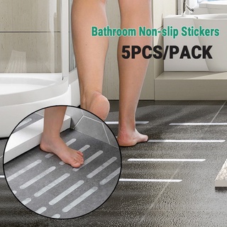 浴室地板上的 5 個防滑貼紙,浴缸防滑條,透明防滑膠帶台階,浴室貼紙,用於浴缸的安全欄。