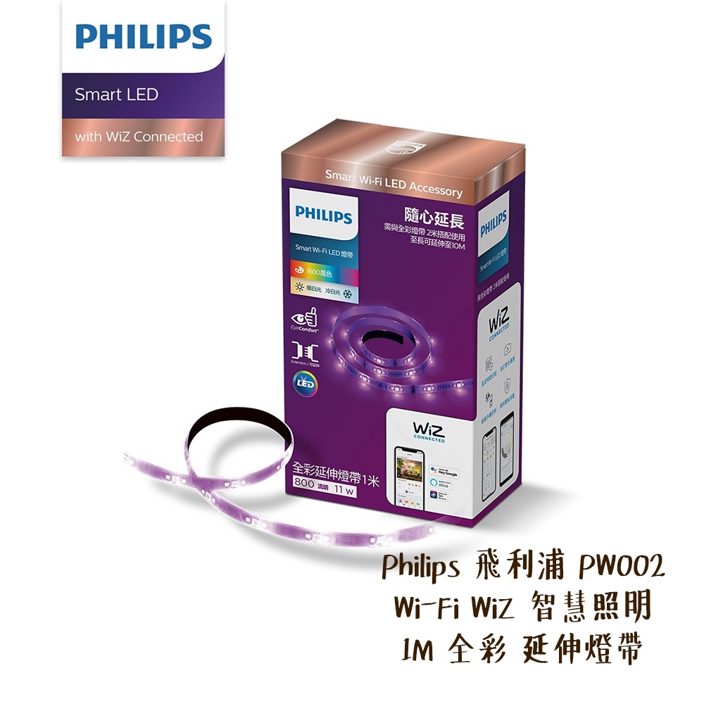 Philips 飛利浦 PW002 Wi-Fi WiZ 智慧照明 1M 全彩 延伸燈帶 自由佈置 相機專家 公司貨