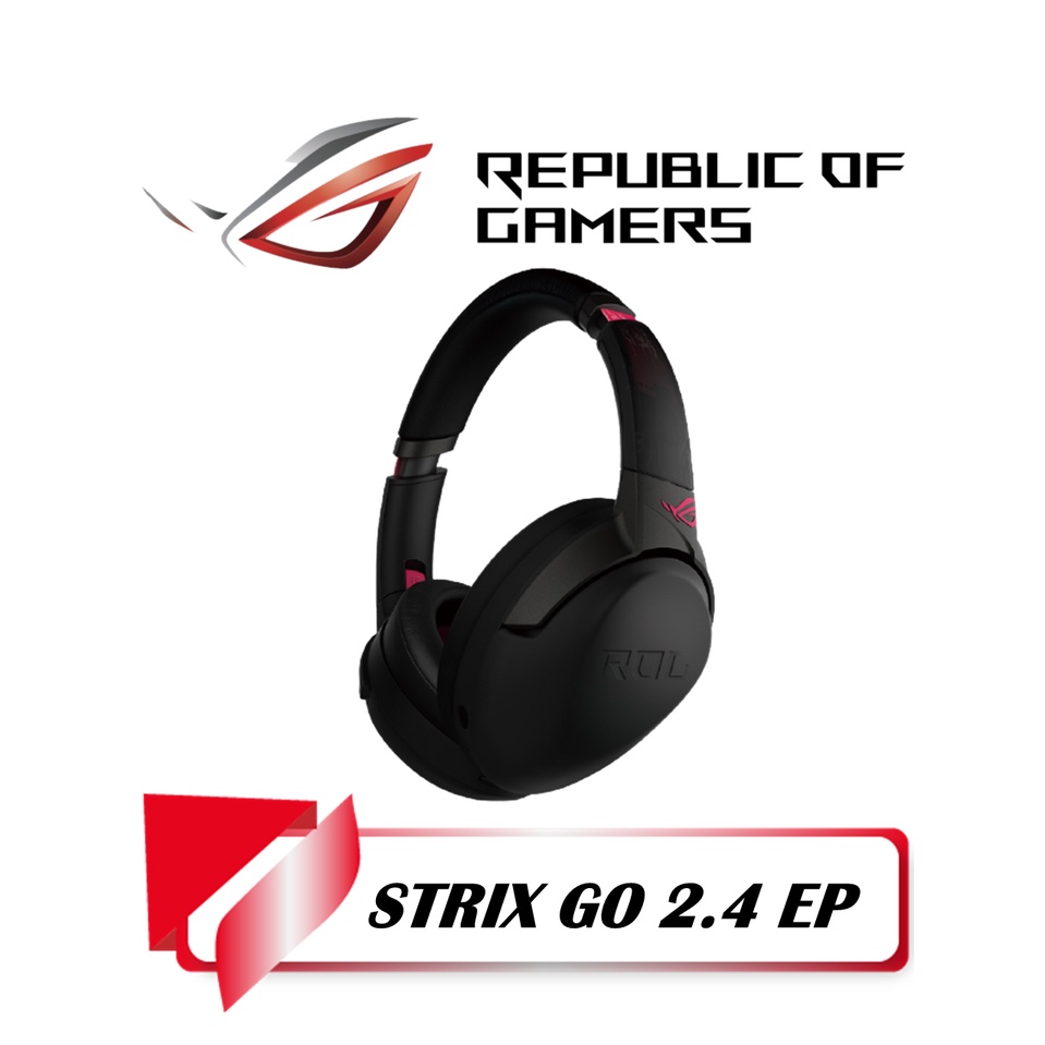 【TN STAR】ASUS 華碩 ROG Strix Go 2.4 AI降噪 輕量化無線電競耳機(電馭粉)