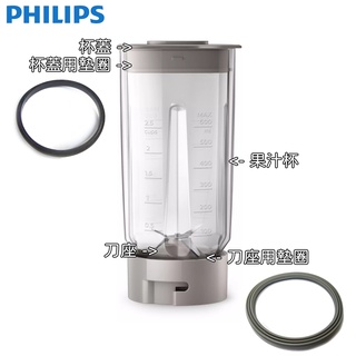 PHILIPS 飛利浦 超活氧果汁機專用配件 適用型號 : HR2601 杯蓋 / 果汁杯 / 刀座 / 墊圈