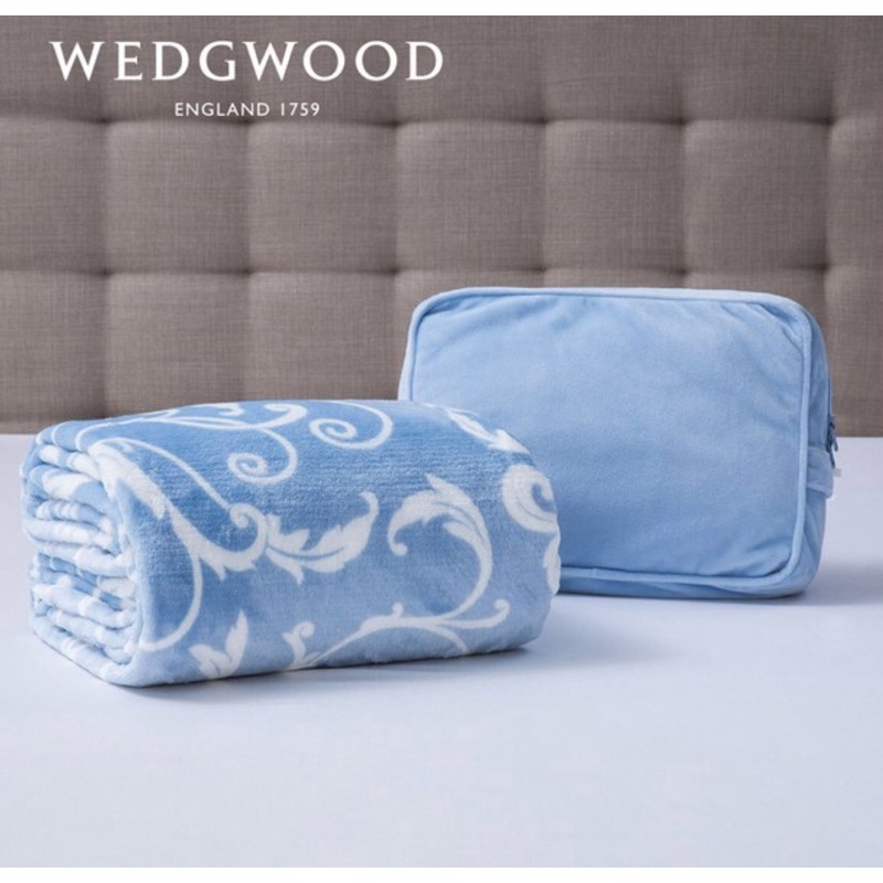 特力屋Wedgwood豐饒之角超細纖維印花毯-藍