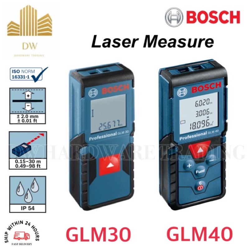 Glm30, GLM40 Bosch 專業激光測量 / 30m, 40m 拉澤水平測量激光範圍查找器